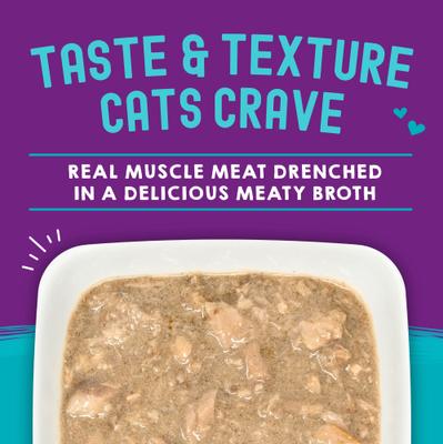 Carnivore Cravings Salmon, Tuna & Mackerel Flavored Shredded Wet Cat Food, 2.8-oz pouch, case of 24