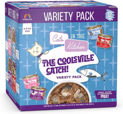 Cats in the Kitchen The Coolsville Catch! Variety Pack Wet Cat Food, 6.0-oz can, case of 12