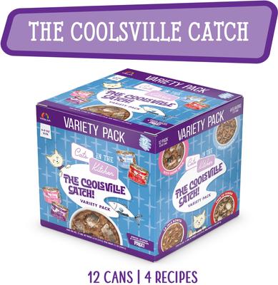 Cats in the Kitchen The Coolsville Catch! Variety Pack Wet Cat Food, 6.0-oz can, case of 12