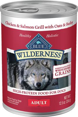 Wilderness Salmon & Chicken Grill with Oats & Barley Adult Wet Dog Food, 12.5-oz can, case of 12