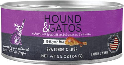 98% Turkey & Liver Formula Grain-Free Canned Cat Food, 5.5-oz, case of 24