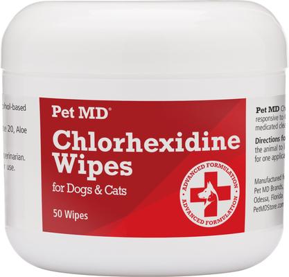 Chlorhexidine Antiseptic Wipes for Dogs & Cats, 50 count