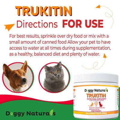 Trukitin Powder Kidney Supplement for Dogs & Cats, 300-g jar