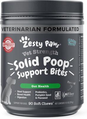 Bocados masticables sólidos Vet Strength para apoyar la digestión de las heces y los riñones de perros, sabor a pollo, 90 unidades