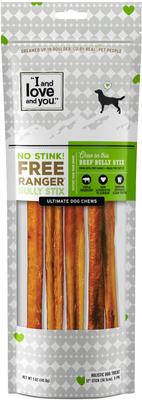 No Stink! Free Ranger Bully Stix Dog Chews, 12-in, 5 pack