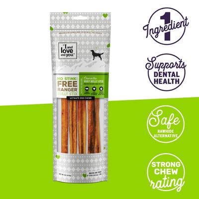 ¡Sin mal olor! Masticables para perros Ranger Bully Stix gratis, 30 cm, paquete de 5