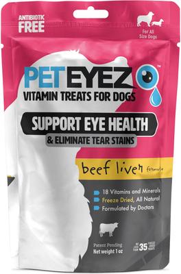 Beef Liver Freeze-Dried Vision & Tear Stain Treats for Dogs, 35 count