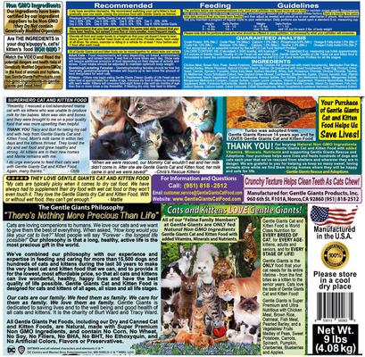 Natural Non-GMO Chicken & Fish Cat & Kitten Dry Cat Food, 9-lb bag