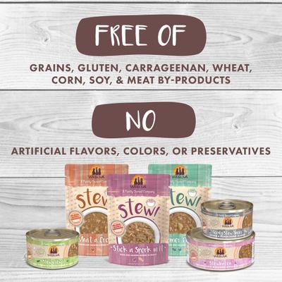 Classic Cat Stew's Clues Turkey, Chicken & Salmon in Gravy Stew Wet Canned Cat Food, 2.8-oz can, case of 12