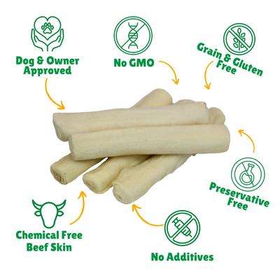 Plain Rawhide Medium Dog Chews, 7 count