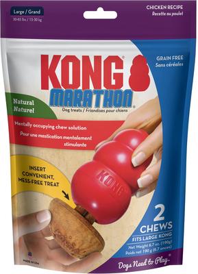 Marathon Peanut Butter Recipe Grain-Free Dog Chew Large Treats, 2 count