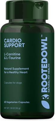 Natural Cardio Support Capsules Supplement with L-Taurine & L-Carnitine for Dogs, 60 count