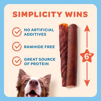 USA Beef Collagen Chews Jumbo Jerky Dog Treats, 5 count, 7.5-oz bag