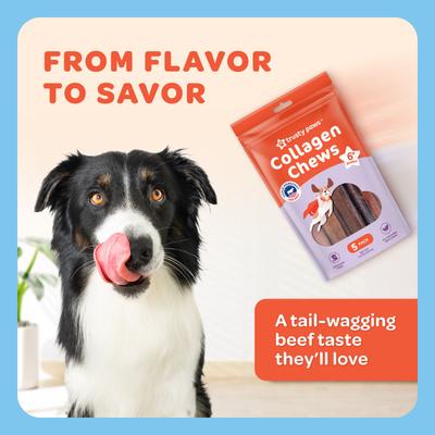 USA Beef Collagen Chews Jumbo Jerky Dog Treats, 5 count, 7.5-oz bag