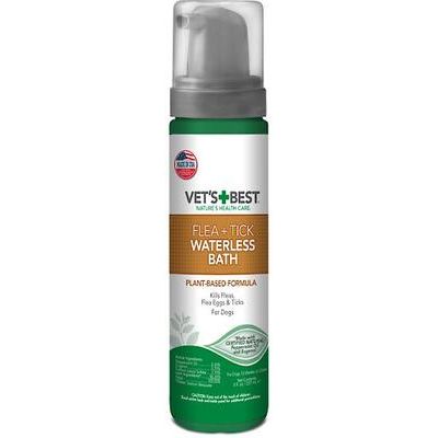 Champú natural para perros con baño sin agua para prevenir pulgas y garrapatas, botella de 8 onzas líquidas