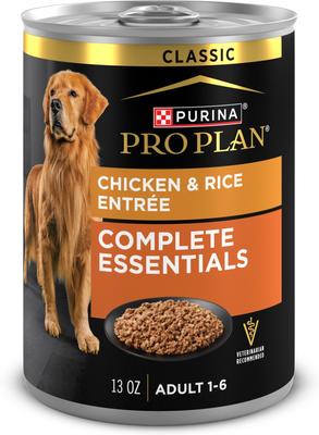 Bundle: Purina Pro Plan Adult Shredded Blend Chicken & Rice Formula Dry Food, 6-lb bag + Canned Dog Food