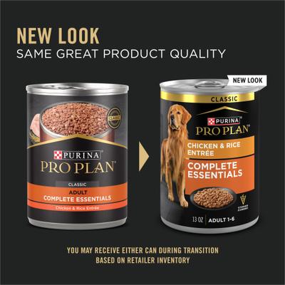 Bundle: Purina Pro Plan Adult Shredded Blend Chicken & Rice Formula Dry Food, 6-lb bag + Canned Dog Food
