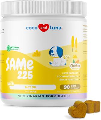 Coco and Luna SAMe S-Adenosyl-L-Methionine Soft Chew Liver Supplement for Dogs, 90 count