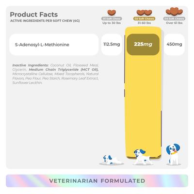 Coco and Luna SAMe S-Adenosyl-L-Methionine Soft Chew Liver Supplement for Dogs, 90 count