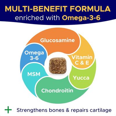 Glucosamine Hip & Joint Chicken Flavored Soft Chew Supplement for Dogs, 120 count