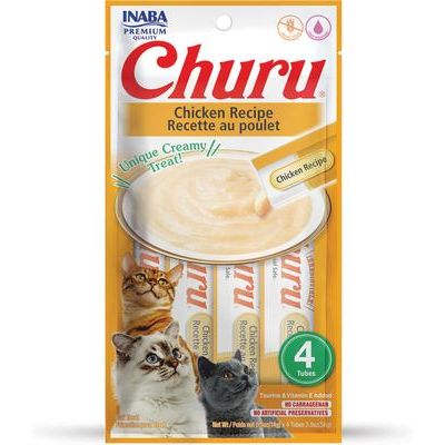 Churu - Premio para lamer para gatos, atún sin cereales y puré de pollo, tubo de 0.5 oz, paquete de 4
