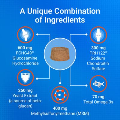 Cosequin Joint Health Supplement with Glucosamine, Chondroitin, MSM, Omega-3s & Beta-Glucan Soft Chews for Senior Dogs, 120 count