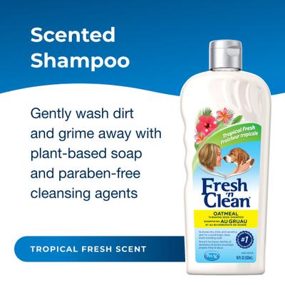 Fresh 'n Clean Oatmeal 'n Baking Soda Dog Shampoo, Tropical Fresh Scent, 18-fl oz bottle