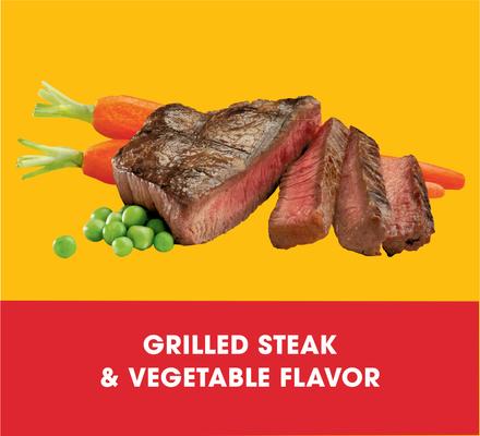 Bundle: Pedigree Complete Nutrition Grilled Steak & Vegetable Flavor Dry Food + Chopped Ground Dinner Variety Pack with Beef & Chicken Canned Dog Food