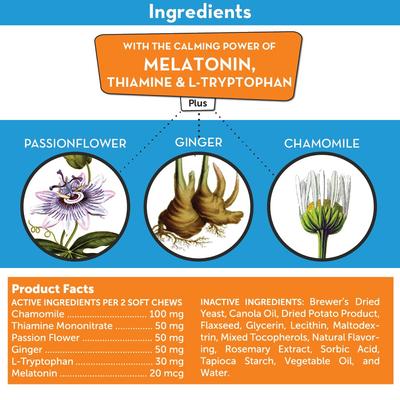 Melatonin Calming Dog Chews, 180 Count