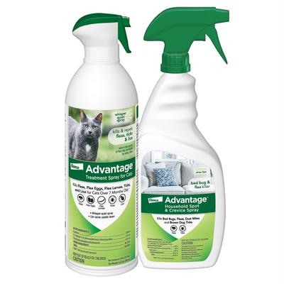 Bundle: Advantage II Topical & Home & Yard Flea & Tick Spray for Cats + Household Spot & Crevice Spray