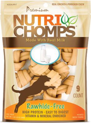 4" Milk Flavor Knots Dog Treats, 9 count