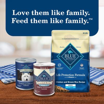 Comida húmeda enlatada para perros mayores Homestyle Recipe con ingredientes naturales, cena de carne y verduras de la huerta, lata de 12.5 oz, 12 unidades