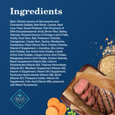 Comida húmeda enlatada para perros mayores Homestyle Recipe con ingredientes naturales, cena de carne y verduras de la huerta, lata de 12.5 oz, 12 unidades