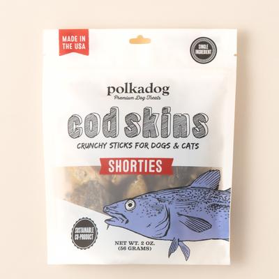 Cod Skins Shorties Dehydrated Dog & Cat Treats, 2-oz bag