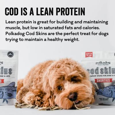 Cod Skins Shorties Dehydrated Dog & Cat Treats, 2-oz bag