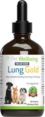 Lung GOLD Bacon Flavored Liquid Respiratory Supplement for Dogs & Cats, 4-oz bottle