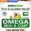 Allergy Relief & Itch Relief with Omega 3 Skin & Coat with Salmon Oil Chew Supplement for Dogs & Cats, 180 count
