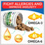 Allergy Relief & Itch Relief with Omega 3 Skin & Coat with Salmon Oil Chew Supplement for Dogs & Cats, 180 count