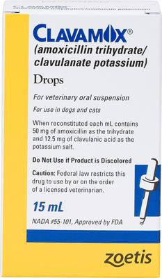 (Amoxicillin / Clavulanate Potassium) Powder for Oral Suspension for Dogs & Cats, 62.5-mg/mL, 15-mL