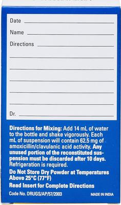 (Amoxicillin / Clavulanate Potassium) Powder for Oral Suspension for Dogs & Cats, 62.5-mg/mL, 15-mL