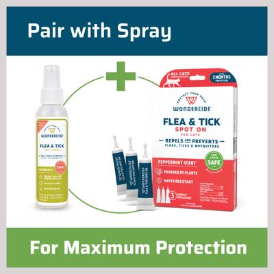Spot-On Flea & Tick Repellent with Natural Essential Oils for Cats, Peppermint, 3 doses (3-month supply)