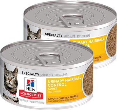 Adult Urinary Hairball Control Savory Chicken Entree Canned Cat Food, 5.5-oz can, case of 48