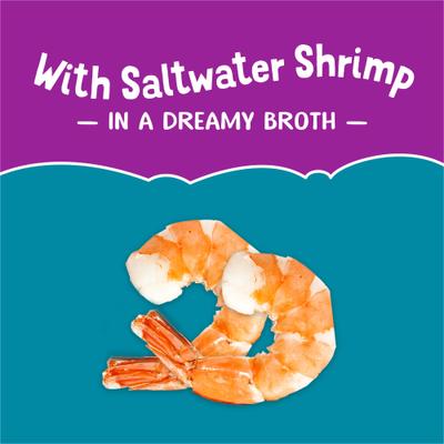 Lil Slurprises with Saltwater Shrimp in Dreamy Sauce Wet Cat Food Topper, 1.2-oz pouch, case of 16