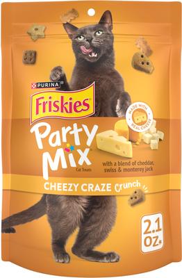 Golosinas crujientes para gatos Party Mix Cheezy Craze Crunch, bolsa de 2.1 oz