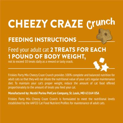 Party Mix Cheezy Craze Crunch Flavor Crunchy Cat Treats, 2.1-oz bag