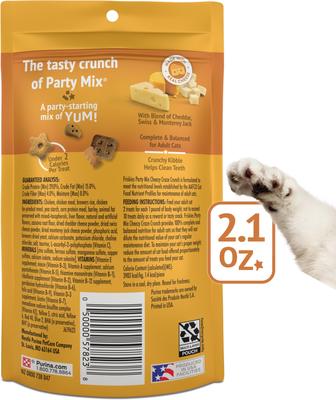 Party Mix Cheezy Craze Crunch Flavor Crunchy Cat Treats, 2.1-oz bag