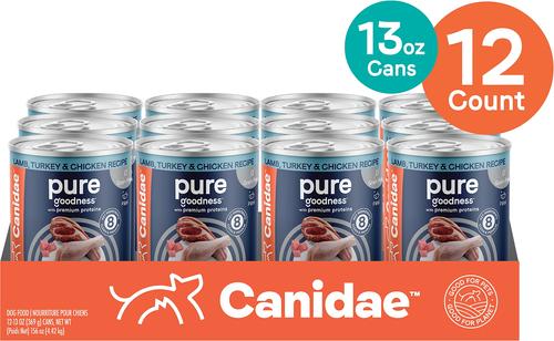 Bundle: CANIDAE PURE Limited Ingredient Duck & Turkey Recipe + Lamb, Turkey & Chicken Recipe Canned Dog Food