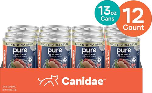 Bundle: CANIDAE PURE Limited Ingredient Duck & Turkey Recipe + Lamb, Turkey & Chicken Recipe Canned Dog Food