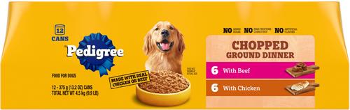 Bundle: Dog Food & Treats Starter Pack - Pedigree Steak & Vegetable Dry Food, Beef & Chicken Canned Food, Beef Dental Treats