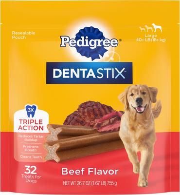 Bundle: Dog Food & Treats Starter Pack - Pedigree Steak & Vegetable Dry Food, Beef & Chicken Canned Food, Beef Dental Treats